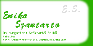 eniko szamtarto business card